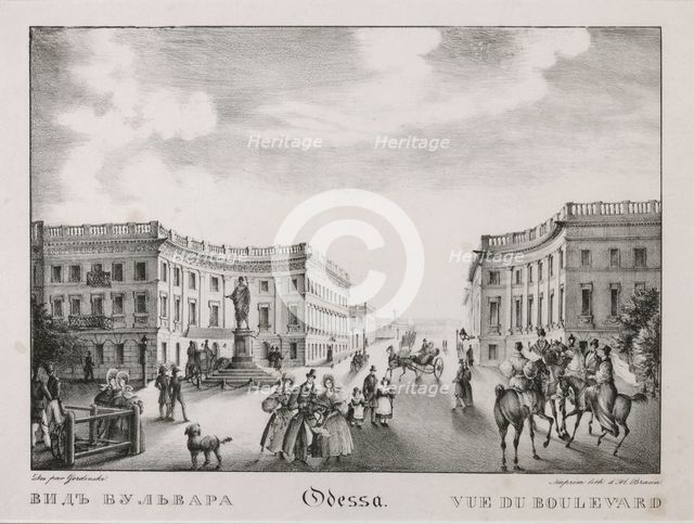 Boulevard Primorsky in Odessa, Second quarter of the 19th cen.