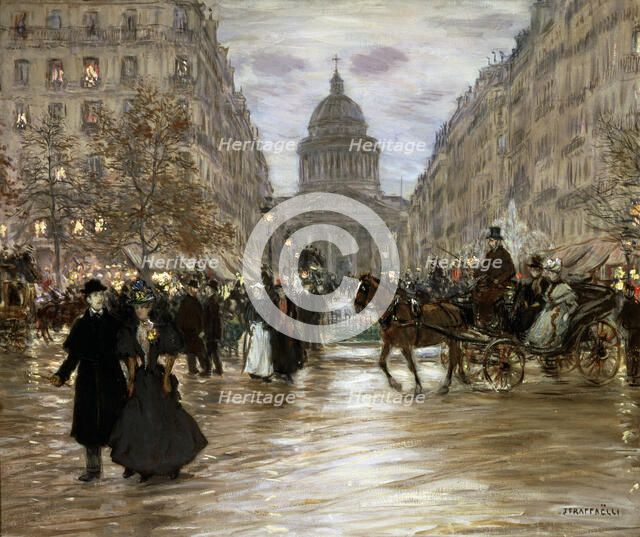 'Boulevard Saint-Michel', late 19th or early 20th century.  Artist: Jean Francois Raffaelli