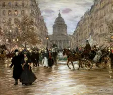 Boulevard Saint-Michel late 19th or early 20th century. Artist: Jean Francois Raffaelli