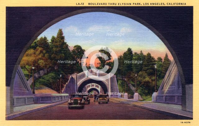Boulevard through Elysian Park, Los Angeles, California, USA, 1931. Artist: Unknown