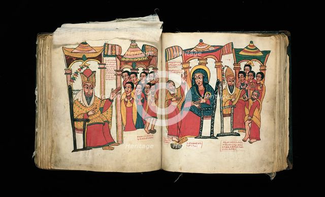 Bound Manuscript: The Miracles of Mary (Te'amire Maryam), Ethiopia, Late 17th century. Creator: Unknown.