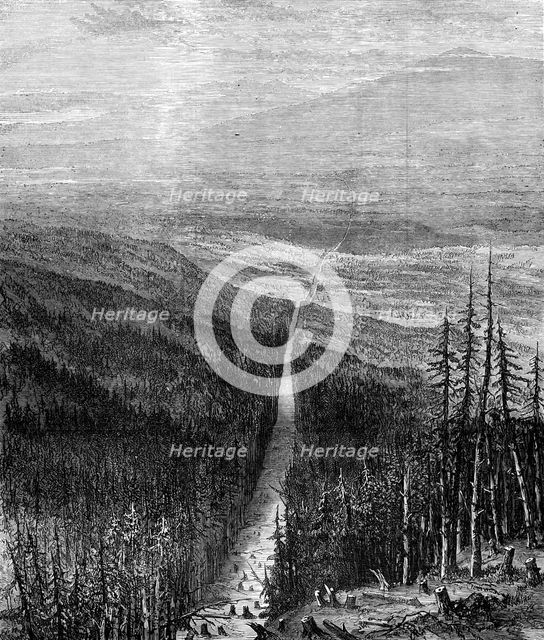 Boundary line between British Columbia and the United States, 1872. Creator: Unknown.