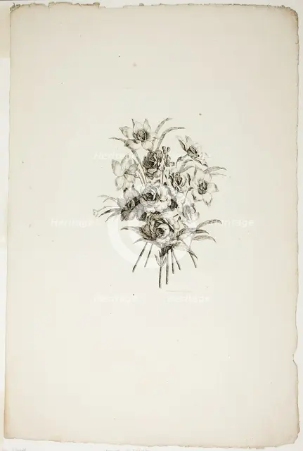 Bouquet with Daffodils, from Collection of Different Bouquets of Flowers..., published July 4, 1760. Creator: Pierre-Charles Canot.