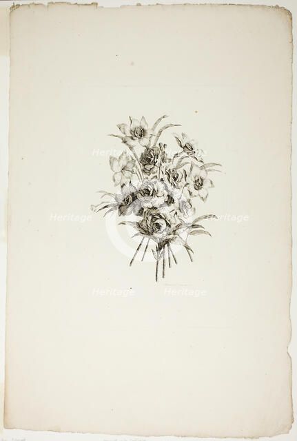 Bouquet with Daffodils, from Collection of Different Bouquets of Flowers..., published July 4, 1760. Creator: Pierre-Charles Canot.