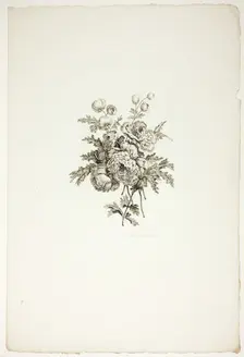 Bouquet with Peonies, from Collection of Different Bouquets of Flowers..., published July 4, 1760. Creator: Pierre-Charles Canot