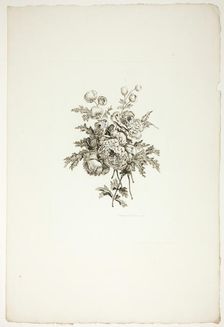 Bouquet with Peonies, from Collection of Different Bouquets of Flowers..., published July 4, 1760. Creator: Pierre-Charles Canot