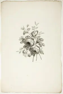 Bouquet with Roses, from Collection of Different Bouquets of Flowers, In..., published July 4, 1760. Creator: Pierre-Charles Canot