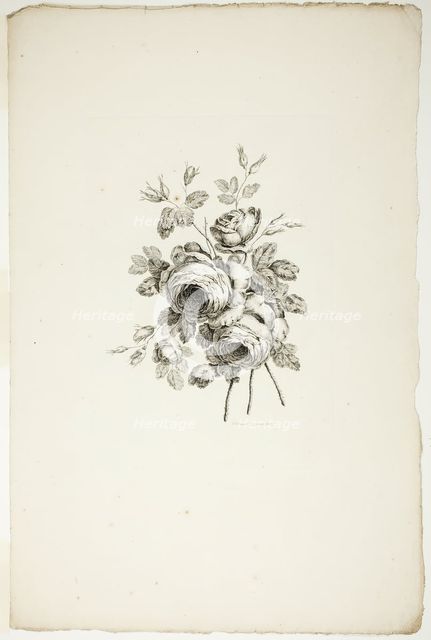 Bouquet with Roses, from Collection of Different Bouquets of Flowers, In..., published July 4, 1760. Creator: Pierre-Charles Canot.