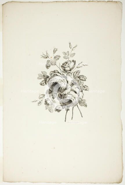 Bouquet with Roses, from Collection of Different Bouquets of Flowers, In..., published July 4, 1760. Creator: Pierre-Charles Canot.