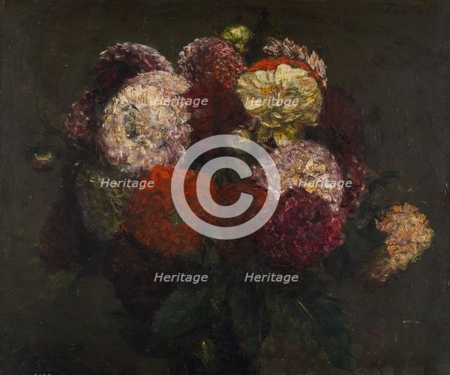 Bouquet de Dahlias, 1871. Creator: Henri Fantin-Latour.