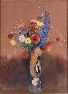 Bouquet de fleurs des champs dans un vase à long col (Wildflowers in Tall Vase), c. 1912