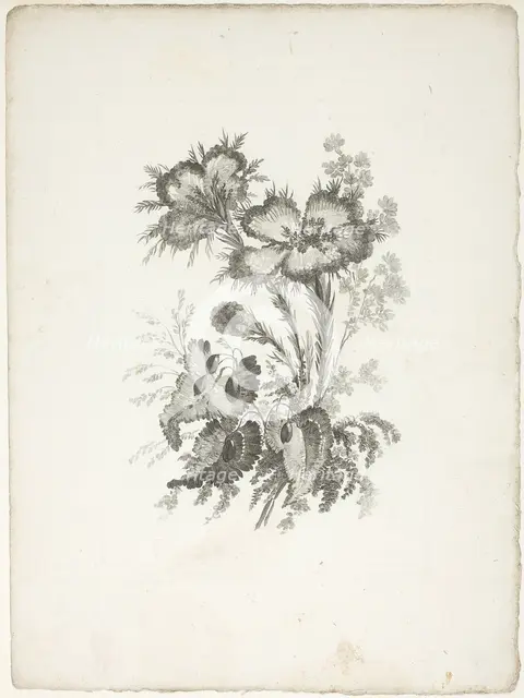 Bouquet, from Collection of New Flowers of Taste for the Manufacture of Persian Cloth..., 1765/70. Creator: Johann Heinrich Hess.