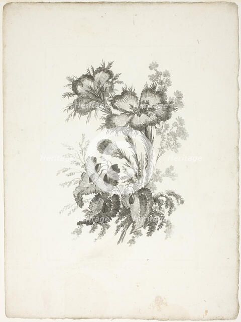 Bouquet, from Collection of New Flowers of Taste for the Manufacture of Persian Cloth..., 1765/70. Creator: Johann Heinrich Hess.