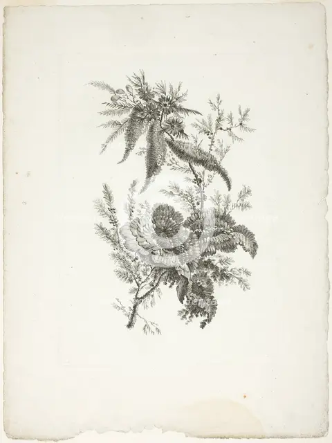 Bouquet, from Collection of New Flowers of Taste for the Manufacture of Persian Cloth..., 1765/70. Creator: Johann Heinrich Hess.