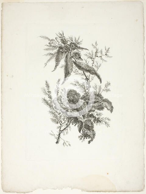 Bouquet, from Collection of New Flowers of Taste for the Manufacture of Persian Cloth..., 1765/70. Creator: Johann Heinrich Hess.