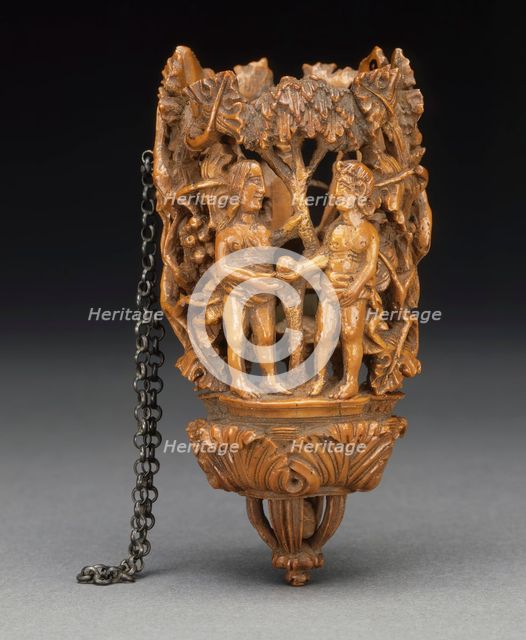 Bouquet Holder with Figures of Adam and Eve, c.1600. Creator: Unknown.