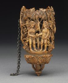 Bouquet Holder with Figures of Adam and Eve, c.1600. Creator: Unknown