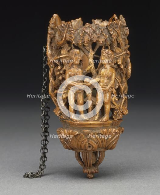 Bouquet Holder with Figures of Adam and Eve, c.1600. Creator: Unknown.