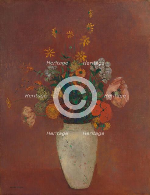 Bouquet in a Chinese Vase, ca. 1912-14. Creator: Odilon Redon.