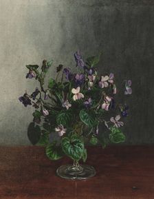 Bouquet of Violets, 1863. Creator: Leon Bonvin