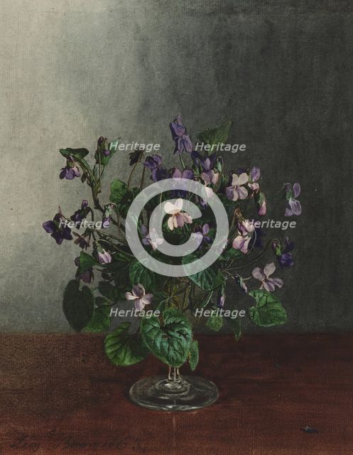 Bouquet of Violets, 1863. Creator: Leon Bonvin.