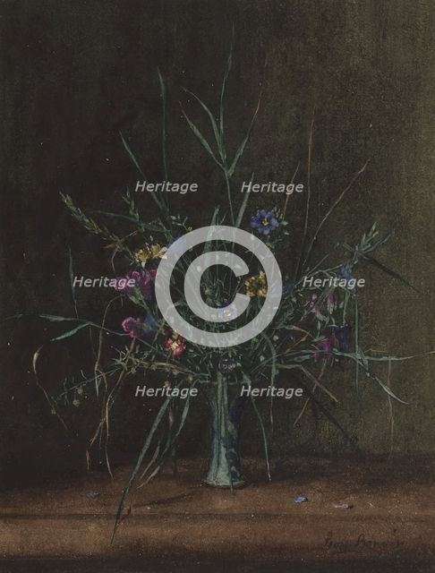 Bouquet of Wild Flowers with Flax, 1865. Creator: Leon Bonvin.