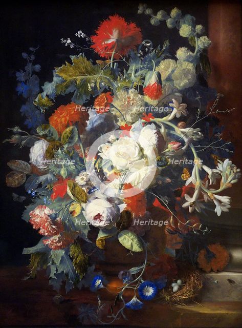 Bouquet of Flowers at a Column.