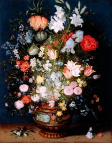 Bouquet of Flowers in a Ceramic Vase, c1610. Creator: Jan Brueghel the Younger