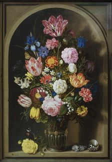 Bouquet of Flowers in a Stone Niche, 1618. Creator: Ambrosius Bosschaert the Elder