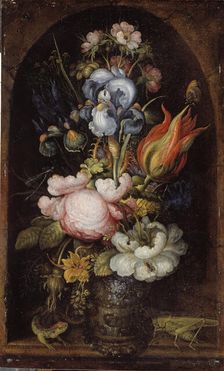 Bouquet of Flowers in a Stone Niche, 1620. Creator: Roelandt Savery