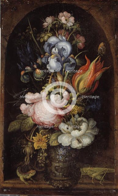 Bouquet of Flowers in a Stone Niche, 1620. Creator: Roelandt Savery.