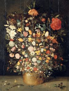 Bouquet of Flowers in a Wooden Vase 1603. Artist: Jan Brueghel the Elder