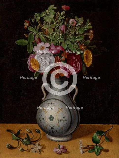 Bouquet of Flowers in a Two-Handled Vase, early 1560s. Creator: Ludger Tom Ring the Younger.