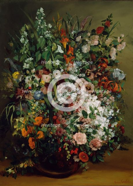 Bouquet of Flowers in a Vase, 1862. Artist: Courbet, Gustave (1819-1877)