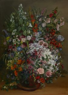 Bouquet of Flowers in a Vase, 1862. Creator: Gustave Courbet