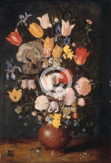 Bouquet of Flowers in an Earthenware Vase, c. 1610. Creator: Anthony van Dyck.