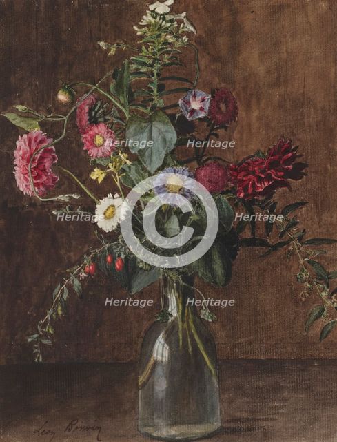 Bouquet of Flowers with Dahlias, c1862. Creator: Leon Bonvin.