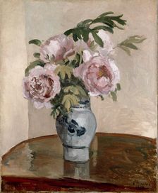 Bouquet of Pink Peonies, 1873. Artist: Camille Pissarro