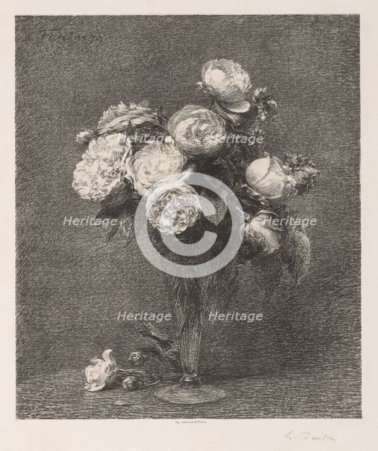 Bouquet of Roses, 1879. Creator: Henri Fantin-Latour (French, 1836-1904).