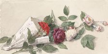 Bouquet of roses and pelargonium, 1878. Creator: Willem de Famars Testas
