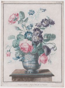 Bouquet of Roses, Larkspur and Convolvulus, mid to late 18th century. Creator: Louis Marin Bonnet