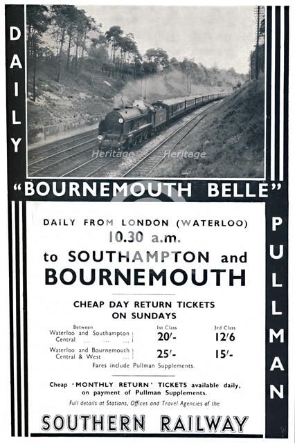 'Bournemouth Belle - Southern Railway', 1936. Artist: Unknown.