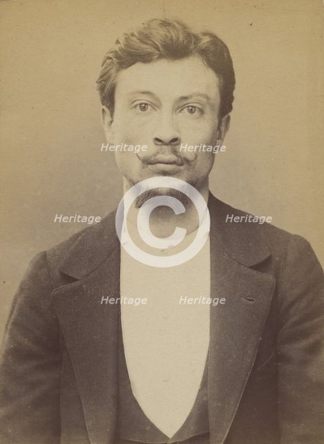 Bourbasquet. François. 25 ans, né le 11/3/69 à St Avé (Morbihan). Garçon coiffeur. Anarchi..., 1894. Creator: Alphonse Bertillon.