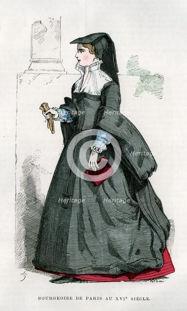 Bourgeoise of Paris, 16th century (1882-1884). Artist: Petit