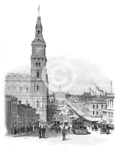 Bourke Street, Melbourne, Victoria, Australia, 1886.Artist: WC Fitler