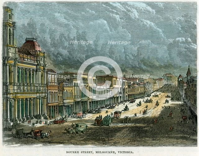 'Bourke Street, Melbourne, Victoria', Australia, c1880. Artist: Unknown