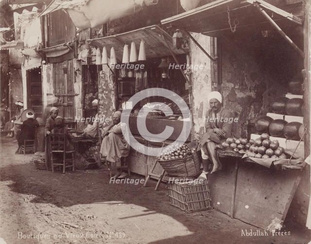 Boutiques au Vieux Caire, c1880. Creator: Abdullah Frères.