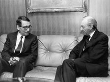 Boutros Boutros Ghali (1922- ) and Kurt Waldheim (1918- ), Secretary Generals of the UN. Creator: Y Nagata