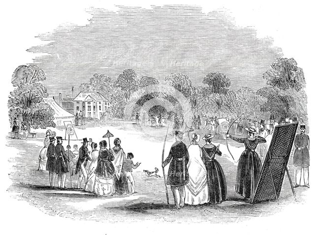 Bow-meeting at Pradoe, near Oswestry, 1844. Creator: Unknown.