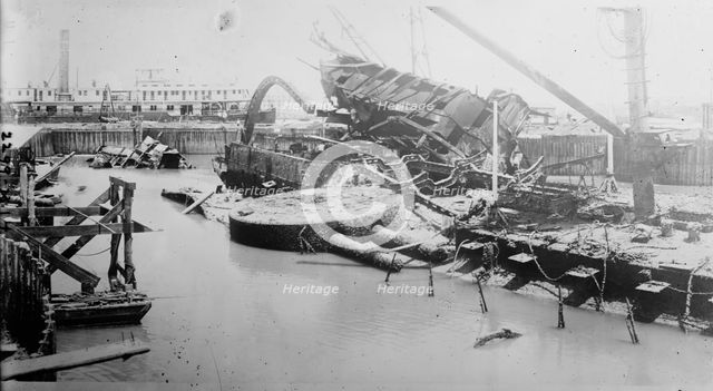Bow of USS Maine, between c1910 and c1915. Creator: Bain News Service.